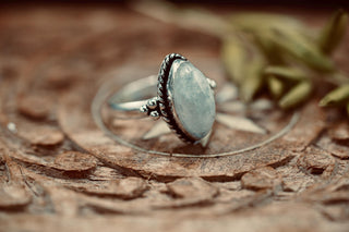 Chunky Moonstone Silver Ring, Non Tarnish Silver Plated Women's Ring, Boho Ring Ethnic Style Jewellery