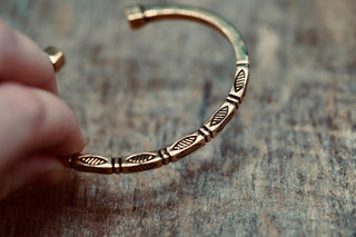 Engraved Brass Cuff Bracelet | Boho Statement Bangle | Adjustable Brass Bracelet | Tribal Inspired Jewellery | Gift for Her