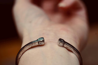 Engraved Silver Cuff Bracelet | Boho Statement Bangle | Adjustable Brass Bracelet | Tribal Inspired Jewellery | Gift for Her