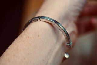 Engraved Silver Cuff Bracelet | Boho Statement Bangle | Adjustable Brass Bracelet | Tribal Inspired Jewellery | Gift for Her