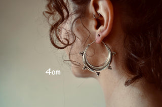 Silver Chunky Hoop Earrings / Ethnic / Rustic / Bohemian / Gold / Gypsy / Spiral / Hippie / Chunky / Festival / style