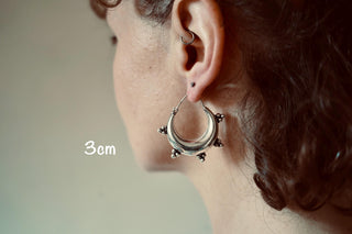 Silver Chunky Hoop Earrings / Ethnic / Rustic / Bohemian / Gold / Gypsy / Spiral / Hippie / Chunky / Festival / style