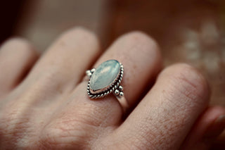Chunky Moonstone Silver Ring, Non Tarnish Silver Plated Women's Ring, Boho Ring Ethnic Style Jewellery