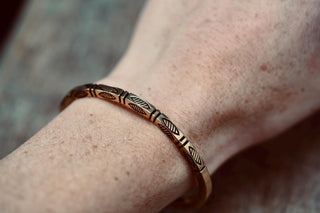Engraved Brass Cuff Bracelet | Boho Statement Bangle | Adjustable Brass Bracelet | Tribal Inspired Jewellery | Gift for Her