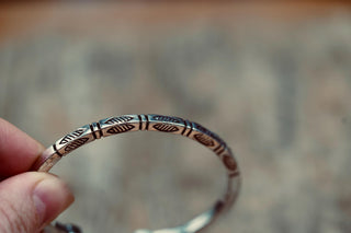 Engraved Silver Cuff Bracelet | Boho Statement Bangle | Adjustable Brass Bracelet | Tribal Inspired Jewellery | Gift for Her