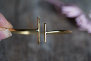 Minimalist Brass Bangle Bracelet, Open Cuff Bracelet, Gold Tone Armlet, Modern Statement Jewellery, Boho Bracelet for Women