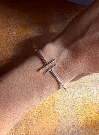 Minimalist Silver Bangle Bracelet, Anniversary Gift Jewelry, Open Cuff Bracelet, Modern Statement Jewellery, Boho Bracelet for Women