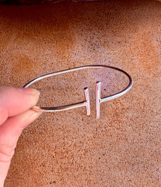 Minimalist Silver Bangle Bracelet, Anniversary Gift Jewelry, Open Cuff Bracelet, Modern Statement Jewellery, Boho Bracelet for Women