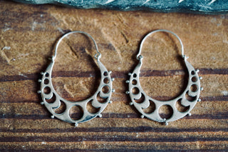 Silver Moon Phase Hoop Earrings, Celestial Hoops, Witchy Hoops, Witchy Gift for Her, Goddess Earrings