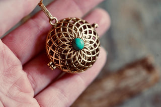 Turquoise Bola Necklace for Pregnant Woman, Baby Shower Gift, Gift Box Option, Musical Necklace