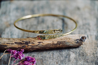 Hammered Brass Arm Bracelet / Boho / Tribal / Spiral / Bangle/ Ethnic / Rustic / Bohemian / Hippie / Body jewellery / Psy / Adjustable