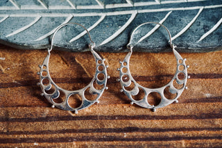 Silver Moon Phase Hoop Earrings, Celestial Hoops, Witchy Hoops, Witchy Gift for Her, Goddess Earrings