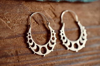 Silver Moon Phase Hoop Earrings, Celestial Hoops, Witchy Hoops, Witchy Gift for Her, Goddess Earrings