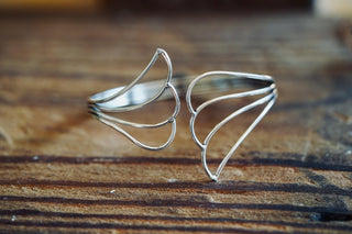 Angel Wing Silver Cuff Bracelet, Wing Bangle, Boho Statement Bracelet, Delicate Silver Bracelet, Alternative Jewellery,