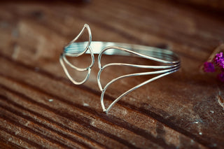 Angel Wing Silver Cuff Bracelet, Wing Bangle, Boho Statement Bracelet, Delicate Silver Bracelet, Alternative Jewellery,