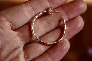 Elegant Silver Hoops / Hammered / Silver Hoops / Ethnic Boho Classic XL Bohemian Marriage Bridal Jewelry Hippie Hiphop Festival