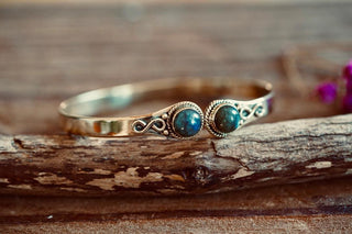 Labradorite Brass Bangle Bracelet, Spiritual Bracelet, Boho Brass Bangle, Statement Cuff, Feminine Jewellery, Gift for Her