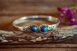 Lapis Lazuli Silver Cuff Bracelet, Spiritual Bracelet, Boho Silver Bangle, Statement Cuff, Feminine Jewellery, Gift for Her