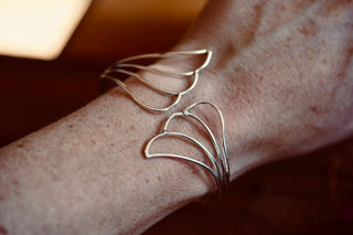 Angel Wing Silver Cuff Bracelet, Wing Bangle, Boho Statement Bracelet, Delicate Silver Bracelet, Alternative Jewellery,
