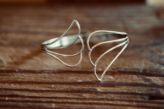 Angel Wing Silver Cuff Bracelet, Wing Bangle, Boho Statement Bracelet, Delicate Silver Bracelet, Alternative Jewellery,