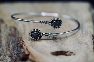 Silver Arm Bracelet Labradorite – Bali Style Silver Upper Arm Bracelet, Boho Goddess Jewellery, Adjustable Statement Arm Band