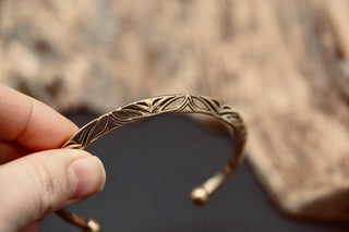 Men’s Brass Cuff Bracelet, Engraved Geometric Bangle, Boho Alternative Jewellery, Gold Tone Open Cuff, Unique Gift for Him