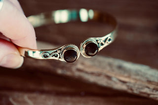 Black Onyx Brass Bracelet, Birthstone Bracelet, Spiritual Bracelet, Boho Brass Bangle, Statement Cuff, Feminine Jewellery, Gift for Her