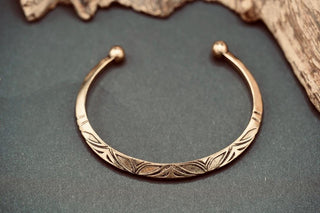 Men’s Brass Cuff Bracelet, Engraved Geometric Bangle, Boho Alternative Jewellery, Gold Tone Open Cuff, Unique Gift for Him