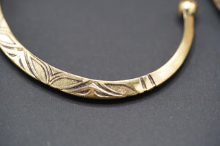 Men’s Brass Cuff Bracelet, Engraved Geometric Bangle, Boho Alternative Jewellery, Gold Tone Open Cuff, Unique Gift for Him