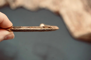 Men’s Brass Cuff Bracelet, Engraved Geometric Bangle, Boho Alternative Jewellery, Gold Tone Open Cuff, Unique Gift for Him