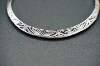 Men’s Silver Cuff Bracelet, Engraved Geometric Bangle, Boho Alternative Jewellery, Silver Open Cuff, Unique Gift for Him