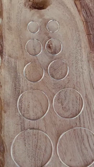 Sterling Silver 925 Clicker Hoops / Pure Silver Earrings / Everyday Hoop Earrings / Dainty / Ethnic Boho Bohemian Marriage Bridal Jewelry