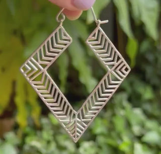 Aztec Silver Earrings Inca Style / Ethnic / Geometric / Rustic / Yoga / Hippie / Bohemian Jewelery / Fashion Jewellery / Boho Look Festival
