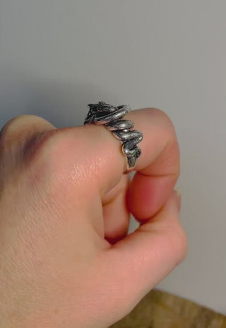 Silver Tiger Snake Ring / Unisex Jewellery / Mens Jewellery / Ethnic / Geometric / Rustic / Yoga / Hippie / Boho / Bohemian / Festival
