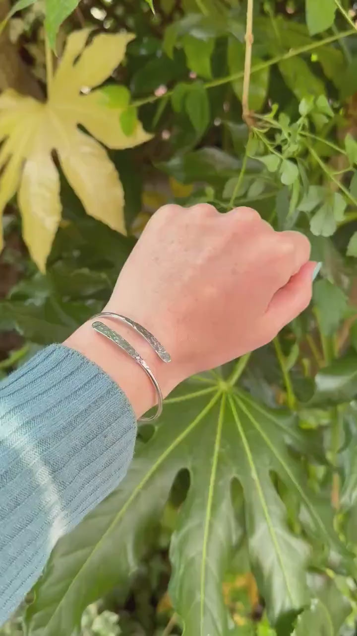Hammered Silver Bracelet, Tarnish Free Bangle, Boho, Ethnic, Rustic, Bohemian, Hippie