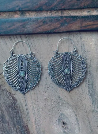 Labradorite Silver Boho Earrings / Ethnic Jewellery / Rustic Style / Yoga / Hippie / Gypsy / Bohemian Style / Festival Fashion / Gemstone