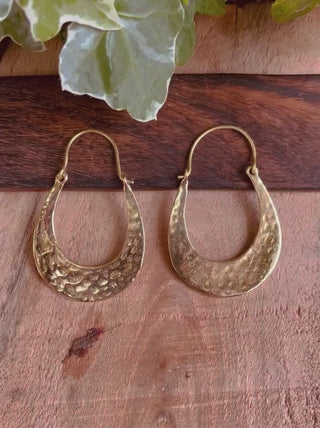 Gold Boho Earrings / Boho Jewelery / Bohemian Look / Festival Fashion / Yoga / Gypsy / Rustic / Tribal Jewellery / Indian Design