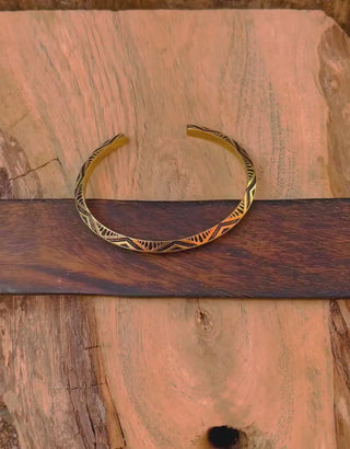Aztec Brass Bracelet / Tuareg Jewelry / Cuff / Unisex / Boho / Ethnic / Rustic / Bohemian / Hippie / Gypsy / Geometric /