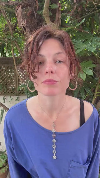 Seven 7 Chakras Necklace / Hypoallergenic / Silver / Yoga / Reiki / Boho / Hippie / Rustic / Ethnic / Crystals / Third Eye / Illuminati