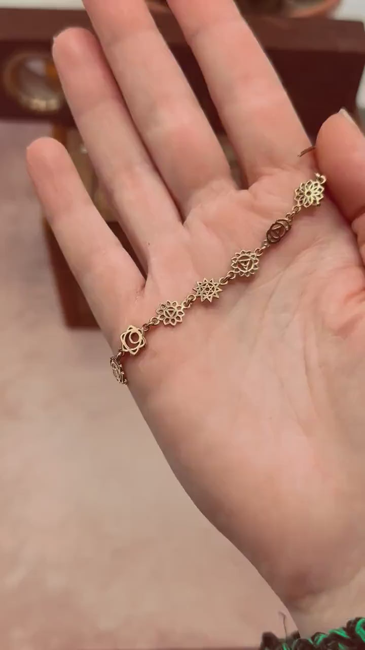 Chakras Long Pendant Brass Earrings, Boho Jewellery from Kaali Boutique