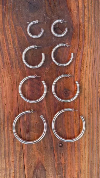 Thick Silver Hoops / Silver Hoop Earrings / Chunky Hoop Earrings / Thickness 6mm / Ethnic / Boho / Rustic / Spiral / Hippie / Tribal
