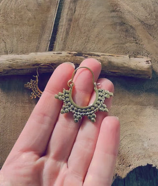 Mini Afghani Hoop Earrings / Boho / Ethnic / Rustic / Yoga / Hippie / Gypsy /Bohemian
