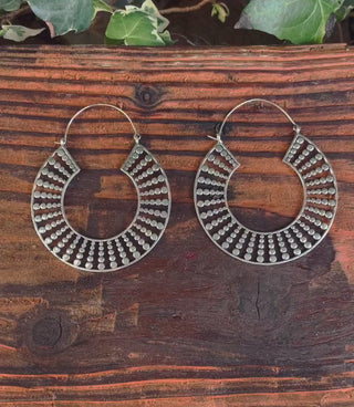 Extra Large Hoops Silver Earrings / Lightweight / Unique Gift / Boho Jewellery / Ethnic / Rustic / Festival / Gypsy / Hippie / Statement