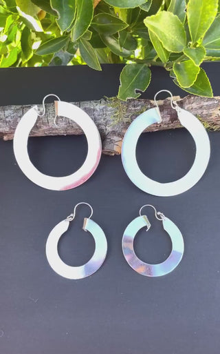 Wide Flat Gold Hoops / Funky Gold Hoop Earrings / Ethnic Boho Classic XL Bohemian Chic Gold Gypsy Spiral Hippie Hiphop Festival