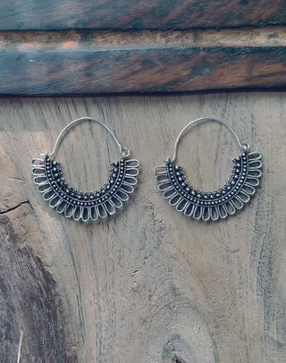 Silver Boho Earrings / Boho Jewelery / Bohemian Look / Festival Fashion / Yoga / Gypsy / Rustic / Tribal Jewellery / Indian Design