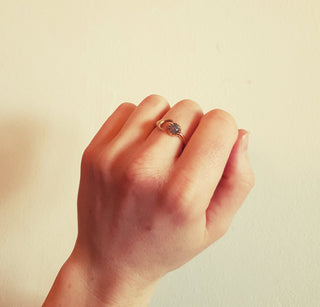 Galaxy Sun & Moon Brass Ring / Labradorite / Zodiac / Purple / Boho / Ethnic / Rustic / Quartz / Tribal / Gypsy / Heaing / Festival 