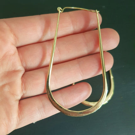 Minimalist Ibiza Brass Hoops / Chic Ethnic Boho Classic XL Bohemian Chic Gypsy Spiral Hippie Hiphop Festival Tribal style
