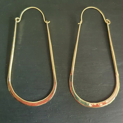 Minimalist Ibiza Brass Hoops / Chic Ethnic Boho Classic XL Bohemian Chic Gypsy Spiral Hippie Hiphop Festival Tribal style