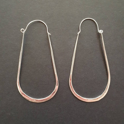 Minimalist Ibiza Silver Hoops / Chic Ethnic Boho Classic XL Bohemian Chic Gypsy Spiral Hippie Hiphop Festival Tribal style