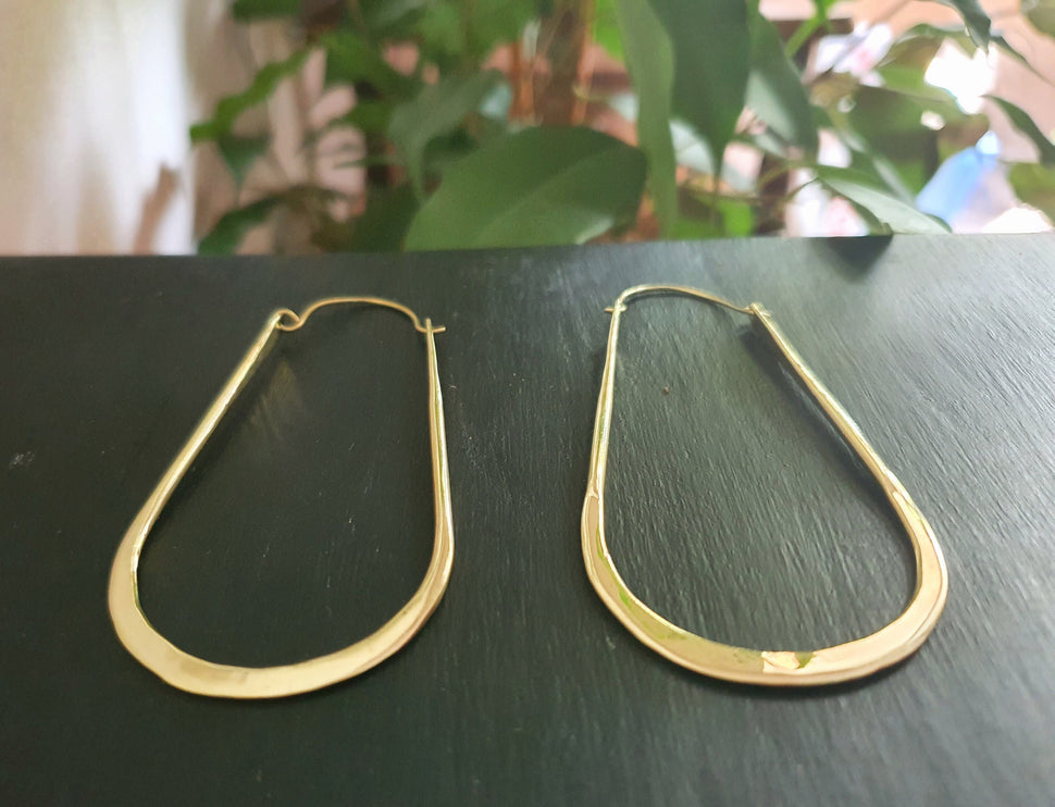 Minimalist Ibiza Brass Hoops / Chic Ethnic Boho Classic XL Bohemian Chic Gypsy Spiral Hippie Hiphop Festival Tribal style